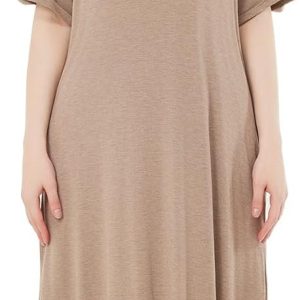 loungewear Womens Nightgown pajamas Bamboo Viscose Super Soft Short Sleeve sleepwear Nightdress Outdoor Wearable