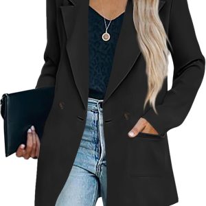 Womens Casual Blazers Oversized Open Front Cardigan Long Sleeve Work Office Blazer Jackets S-XXL